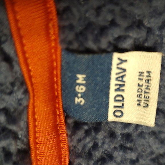 Old Navy Blue & Orange Fleece Baby Bunting Sz 3-6 months - Picture 5 of 8